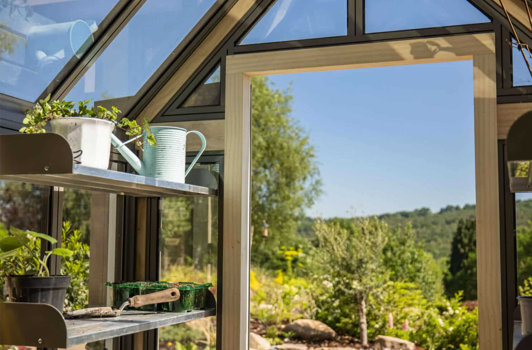 a greenhouse with a view