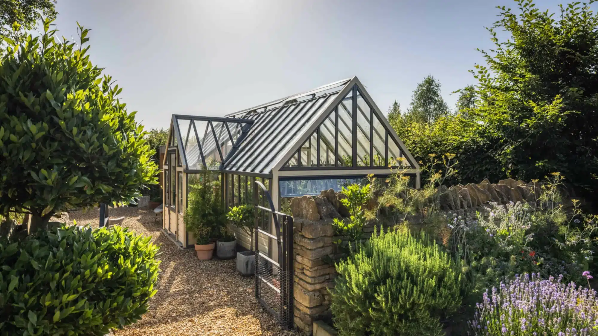 accoya wooden greenhouse with porch