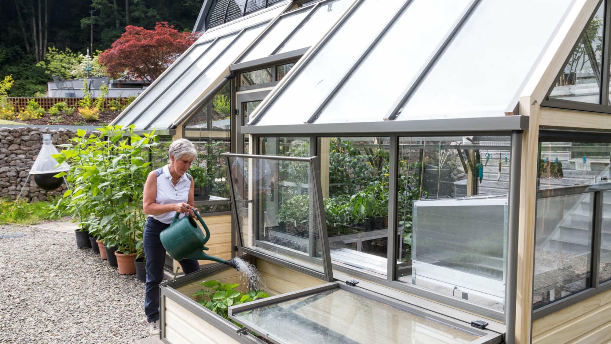 alternative greenhouse with coldframe